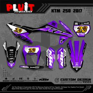 DECAL KTM 250 2017 DESAIN BARU CUSTOM BEBAS WARNA BISA PAKAI NO DAN NAMA