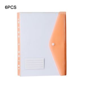 WTFAP5 6 pcs PP Binder Folders Clear A4 Label Loose-Leaf  Large Capacity Punched Pockets Home Office