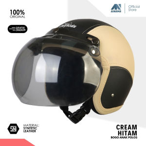 Helm Bogo Anak Polos Usia 2 3 4 5 6 Tahun Cowok Perempuan Full Kulit Banyak Varian Lucu Kaca Cembung