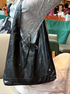 New French Bow Tie Strap Bag Summer Genuine Leather Large Capacity Tote Shoulder Handbag for Women