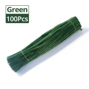 DIY Twist Stick,100 Pcs Colorful Twisted Rod Creative DIY Handcraft Twisting Bar Wool Root Fluffy Bar Iron Wire Imaginative Decoration Velvet Plush Strips Twist Stick for Kids Educational Toys DIY Handcraft Supplies