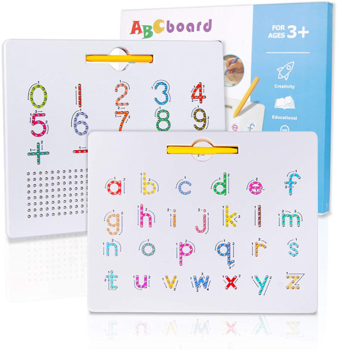 Moulty Magnetic Alphabet Tracing Board - Double Sided Magnetic Drawing 