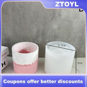 【ZTOYL】 Vòng Lọ hoa bê tông khuôn nhà máy nồi bê tông Silicone khuôn mẫu thủ công nhựa đúc khuôn mẫu cho hộp lưu trữ bút trang trí nội thất