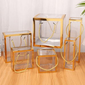 CHLOCH Clear PVC Gift Bags Simple Style Plastic Transparent Gift Bags Portable Waterproof Tote Bag Wedding Party