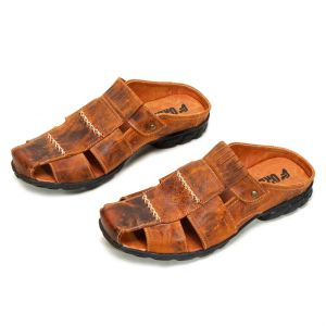 Sepatu Slop Pria Bustong Slip On Kulit  Sandal Sepatu BT507