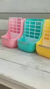 Rabbit Hay Rack and Bowl Two-in-one grass rack Rabbit food bowl and grass rack Fixed-style chinchilla and guinea pig food boxsupplies cage hay feeder with food bowl small pet feeding rack