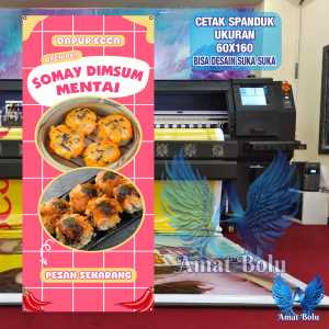Cetak Spanduk Cetak Banner SIOMAY DIMSUM DESAIN PINK Costom Desain