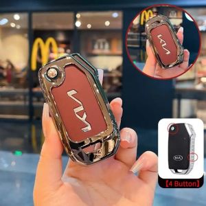 Zinc Alloy Car Remote Key Case For Kia Sonet Sonet 2025 KIA Sonet LX AT K3 M6300 KX3 Flip Key Key Protector Key Fob Key Holder Keychain