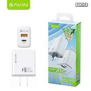 BAVIN PC828 20W PD Super Fast Charger USB-C Port Portable Size Adapter Wall Charger Widely Supports iPh 16 Series