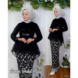 kebaya aurora pita pinggang / setelan kebaya pinguin mix rok plisket kebaya brokat modern / kebaya kondangan / kebaya pesta