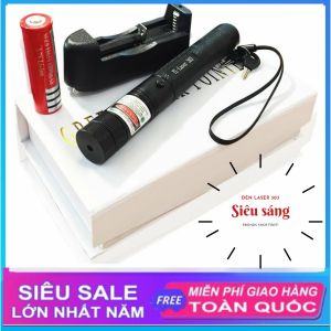 (Đèn Tốt) Đèn laser - bút lazer 303 tia xanh / đỏ cực sáng công suất lớn chiếu xa 3km Tặng kèm Pin sạc bao gồm bộ sạc có điều chỉnh hoa văn hiệu ứng ánh sáng.