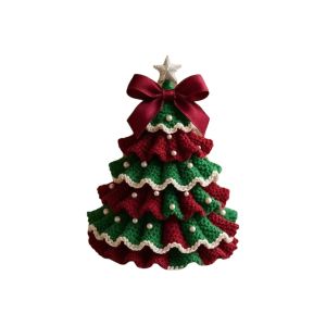 GIORGIONE Làm thủ công Bộ dụng cụ móc cây thông Noel với nơ và ngọc trai giả Nhiều lớp Bộ vật liệu làm cây thông Noel bằng sợi Lãng mạn Tự làm Đồ thủ công cây thông Noel móc len Hoạt động giữa cha mẹ và con cái