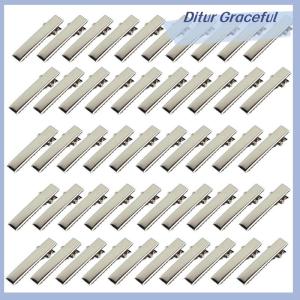 Ditur 50PCS Fashion Flat Metal Hair Clips Prong Flat Hair Clips Metal Hairpin
