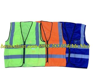Áo lưới Phản Quang kiểu dán kèm 4 túi tiện dụng vải lưới thoát mát thấm hút mồ hôi- Hình thật