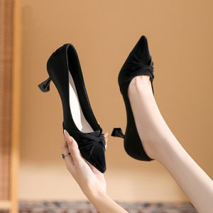 [Free Shipping] Evening Breeze High Heels For Women New Pointed Toe Stiletto Shallow Mouth Commuting Etiquette Retro Elegant High-End Work Shoes