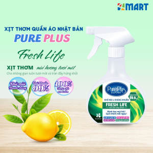 Xịt thơm phòng kháng khuẩn khử mùi đa năng Nhật Bản Pure Plus 380ml 4 mùi lưu hương lâu.