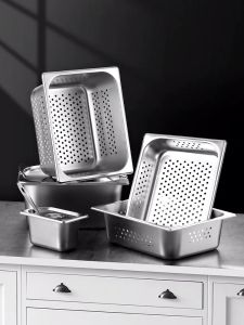 Khay GN 1/2 Có Đục Lỗ Dùng Lược Dầu Thực Phẩm...Chất Liệu Thép Không Gỉ