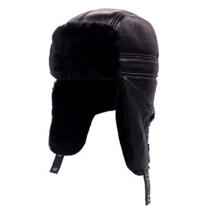 2025 Hot Men 100% Natural Real Sheepskin Leather Bomber Hats Male Casual Winter Warm Sheepskin Leather Cap Hot Russia Caps