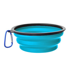 Marino ชามอาหารสัตว์เลี้ยง ชามข้าวสัตว์พับได้ วัสดุซิลิโคน มาพร้อมห่วงสำหรับห้อย No.Y2339