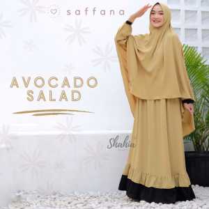 Baju Muslim Saffana Gamis Syari Set Khimar Cadar Tali Shahia Terbaru Polos Kombinasi Bawahan Mayung
