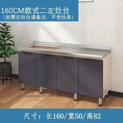 [Cozy ]Cupboard Storage Household With Gas Stove Sink Cupboards Stainless Steel Kitchen Wash Simple One Cabinet Home