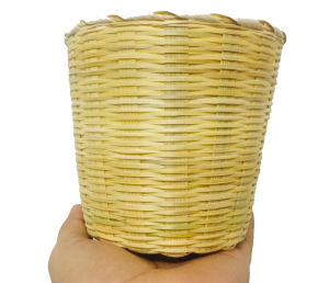 กระถางไม้ไผ่สาน 5 นิ้ว ขนาดทรงกระบอก ตะกร้าใส่ ต้นไม้ กระถาง แคดตัส ตะกร้า ตะกร้าหวาย ตะกร้าสาน ตะกร้า #กระถางไม้ไผ่สาน #กระถางสาน