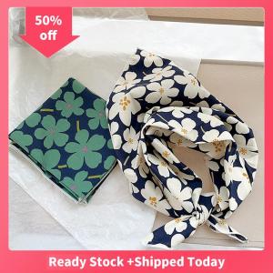 🔥🔥🔥sjqgqx 56cm Ladies Headband Cotton Linen Square Scarf Korean College Girls Fashion Elegant Neck Scarves Sun Protection Headscarf