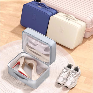Large Opening Travel Shoe Bag Waterproof Double Layered Shoe Beg Kasut With Zipper Dust-proof Melancong Shoe Storage Bag