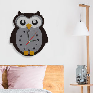 Jam Dinding Karakter Unik Motif Burung Hantu Hiasan Kamar Dekorasi Dinding Aesthetic