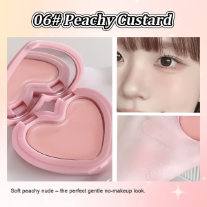 Heart-Shaped Cream Blush Color-Changing Cream Blush Waterproof And Sweatproof Long-Lasting Color Smooth Texture Oil Control Rose Shimmer For A Natural Makeup Look.