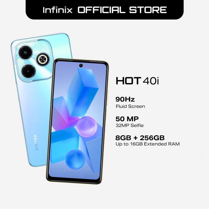 infinix HOT 40i 256+8GB (ผสานแรมสูงสุด 16GB) | หน้าจอสุดลื่นไหล 90Hz ...