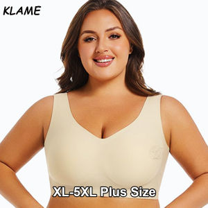 KLAME XL-5XL Plus Size Jelly Underwear Girls Gathered Without Steel Ring Seamless Adjustable And Removable Bra For Women KLM1223