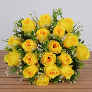 CHENJIE 18 đầu Hoa thật hạnh phúc mini Quà tặng ảnh Hoa ngày Valentine 10 màu sắc Hoa hồng trang trí Trang trí nhà cửa