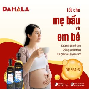 (Thùng 6 chai) - Dầu hạt lanh ép lạnh bền nhiệt DAHALA - Giàu Omega 369- Phù hợp Eat Clean Trộn salad - Cho bé ăn dặm - Chai 500ml