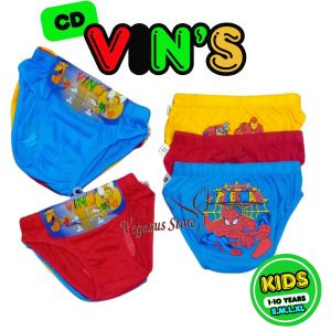 12Pcs CD VinS Anak Laki-laki Celana Dalam Anak Cowok 3th-12th karakter Kartun-Aurora Store (COD)