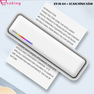 Máy in A4 mini bluetooth X9  giấy A4 nhiệt  ECOKING scan được hình xăm sạc pin kết nối được tất cả thiết bị ios android windows mac nhỏ gọn nhẹ nhàng dễ dàng mang đi.