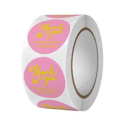Perfect Home500pcs/Roll Thank You Sticker Sealing Rainbow Roll Product Label Gift Decoration Design Sticker Suitable for Gift Packaging Catering and TakeoutHome life
