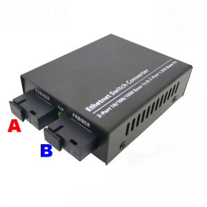 Gigabit Fiber Optical Media Converter A&B 1000Mbps Single Mode Single Fiber SC Port External Power Supply