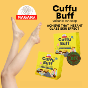 CUFFU BUFF VOLCANIC ASH SOAP WITH GLASS SKIN EFFECT | CUFFU BAR COFFEE SCRUB WHITENING SOAP | ACHIEVE THAT BRIGHT MOISTURIZED SKIN WITH CUFFU BUFF AND BAR WITH EXFOLIATING EFFECT THAT HELPS REMOVE DEAD SKIN & BALANCES CELL RENEWAL