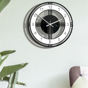 HOL【Ready Stock】Hot sale Nordic Style Wall Clock Silent Transparent Acrylic Clock Home Living Room (Size: 28 x28cm / 11 x11 inch)