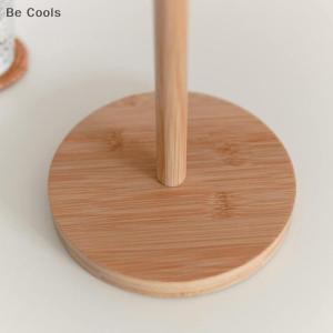 💟【Special price】💟Be Cools Kitchen Wooden Roll Paper Towel Holder Bathroom Tissue Vertical Stand Disposable Paper Pot Kitchen Toilet Storage Accessories