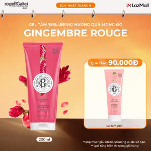 [07/2027] Sữa tắm dạng gel Wellbeing hương quả mọng đỏ Roger&Gallet Gingembre Rouge 200ml
