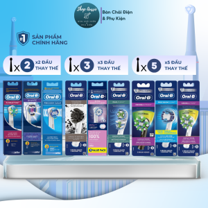Đầu Bàn Chải Điện Oral-B Cho Người Lớn - Nhiều Loại Đầu Thay Thế Oral-B Cross Action Gum Care 3DWhite Sensitive FlossAction Dual Clean Charcoal Ortho Care