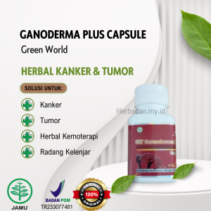 Green World Ganoderma Plus Capsule Asli isi 60 Kapsul