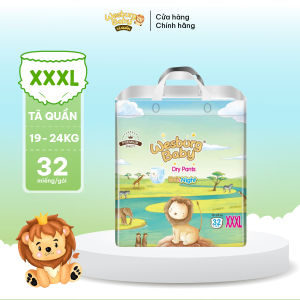 Tã Quần Trẻ Em WESBURG BABY – Siêu Thấm Hút Thoáng Khí 360° Mềm Mại Ôm Khít Size XXXL x32 miếng Cho Bé 19-24kg