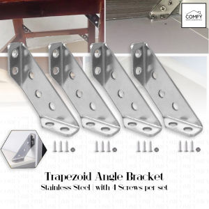 Stainless Steel Trapezoid Corner Angle Bracket for Shelves Furniture Corner Braces Triangular Connector