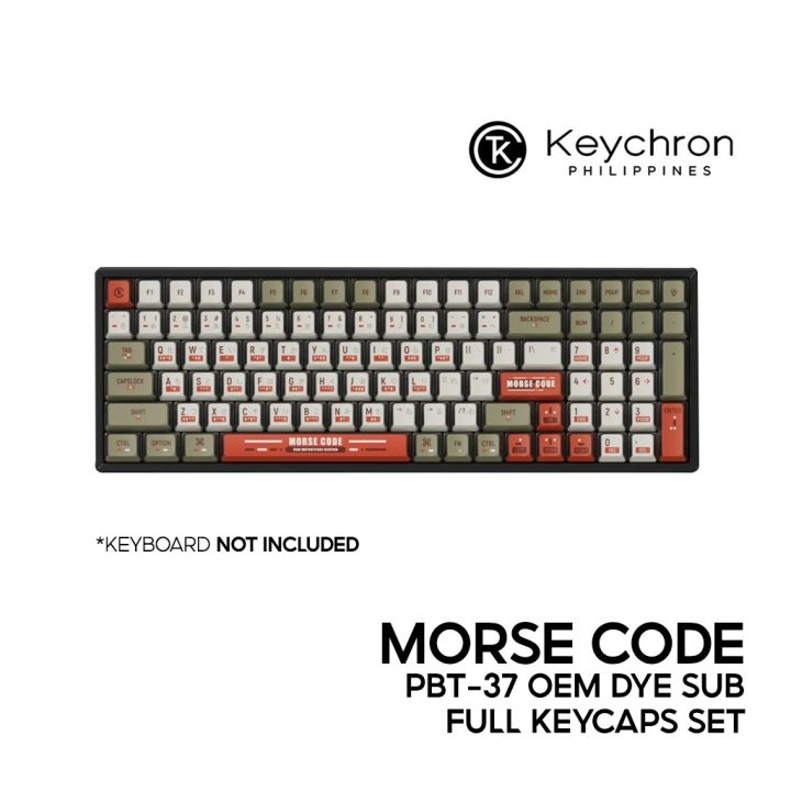 Keychron OEM Dye-Sub PBT Full Set Keycap Set - Morse Code, PBT-37 ...