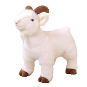YOUSHI TOP PP Cotton Baby Goat Plush Doll 20cm Fluffy Baby Goat Doll Toys Simulation Doll Cute Horned Sheep Plush Toys Kids Gift