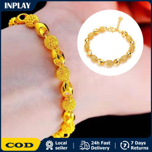 Saudi Gold Pawnable Woman Yellow Gold Bracelets for Men Woman Party Wedding Engagement Christmas Birthday Fashion Jewelry Lovers Gift