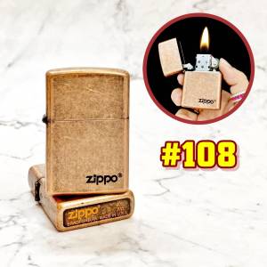 Bật lửa Zippo Vàng cổ trơn bóng(Xài xăng) Mốc đáy đời la mã 2000